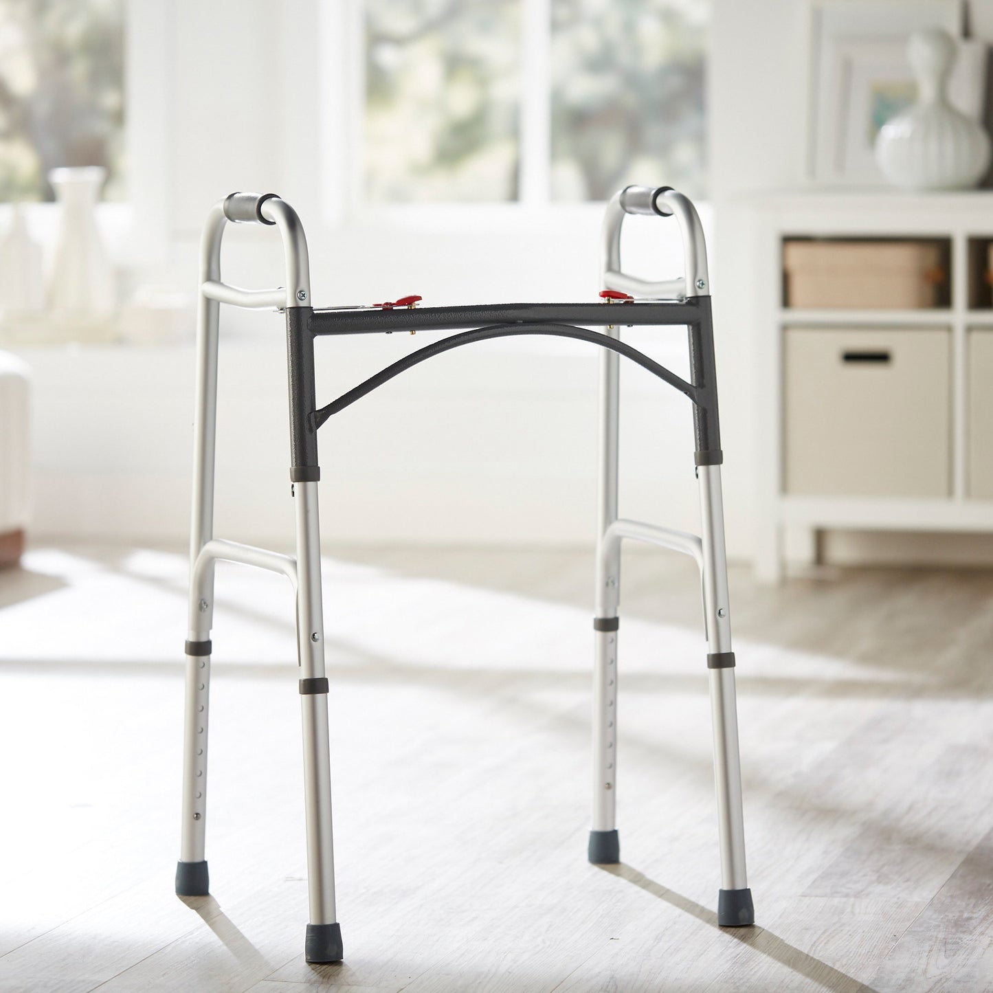 McKesson Aluminum Folding Walker, 32 – 39 Inch Height