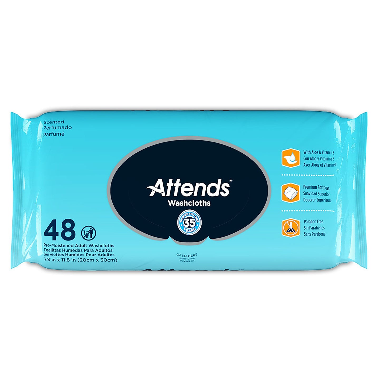 Attends® Scented Personal Cleansing Wipes with Aloe and Vitamin E