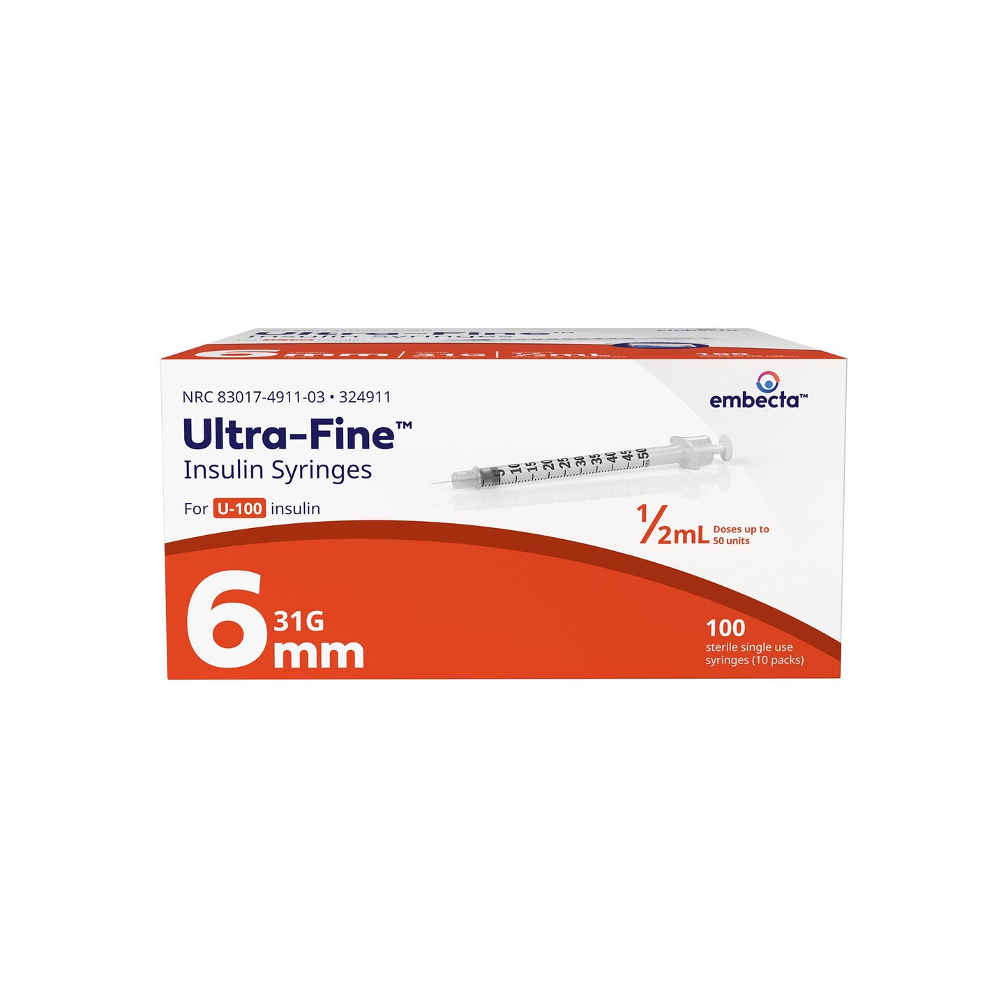 INSULIN ULTRA FINE 0.5ML 31GX6MM (100/BX 5BX/CS)