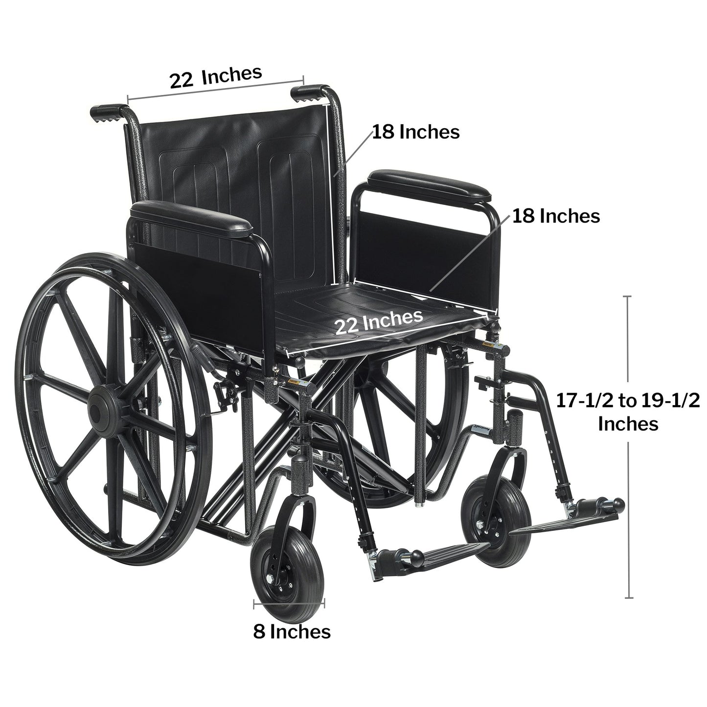 McKesson Bariatric Wheelchair, 22-Inch Seat Width