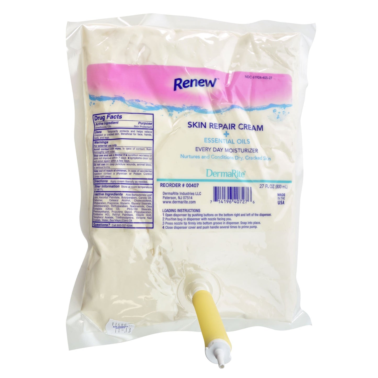 Renew™ Moisturizer 800 mL Dispenser Refill Bag