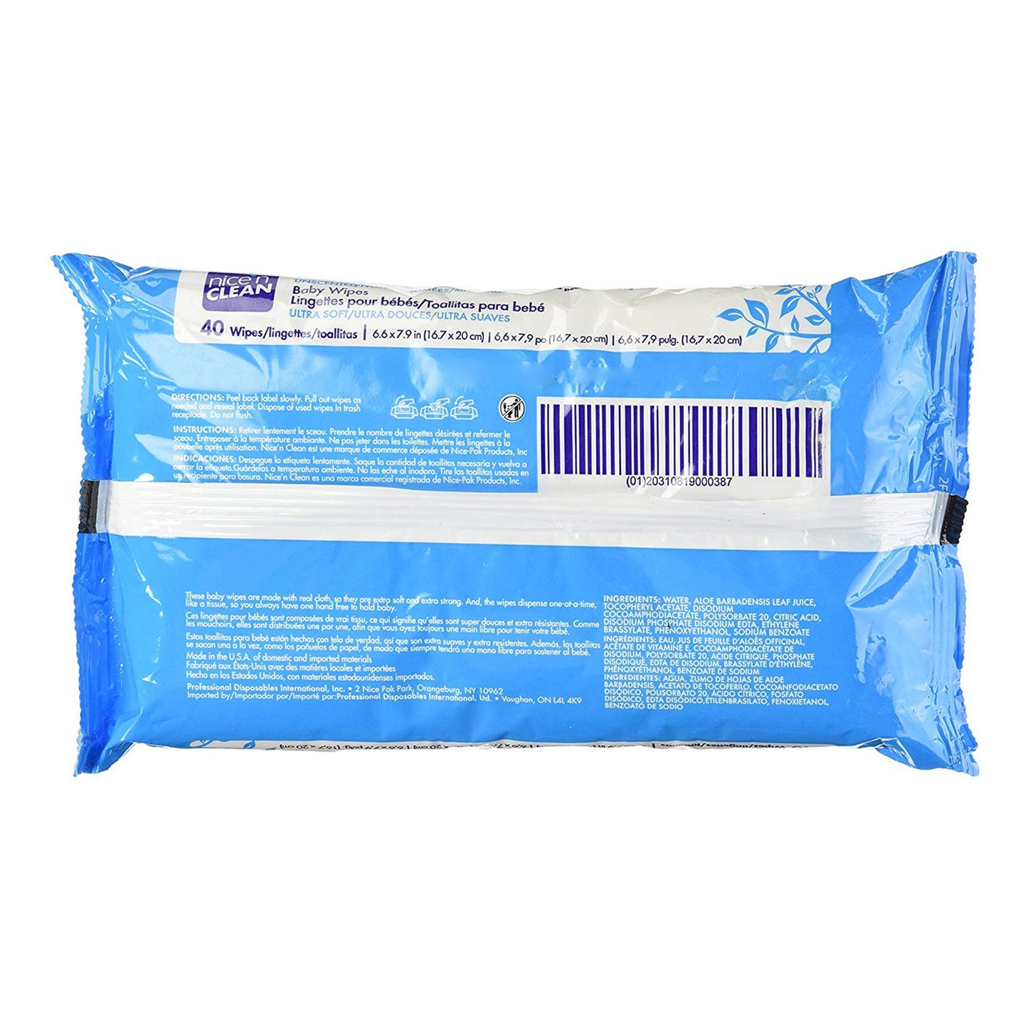 Nice'n Clean® Unscented Baby Wipes, Soft Pack