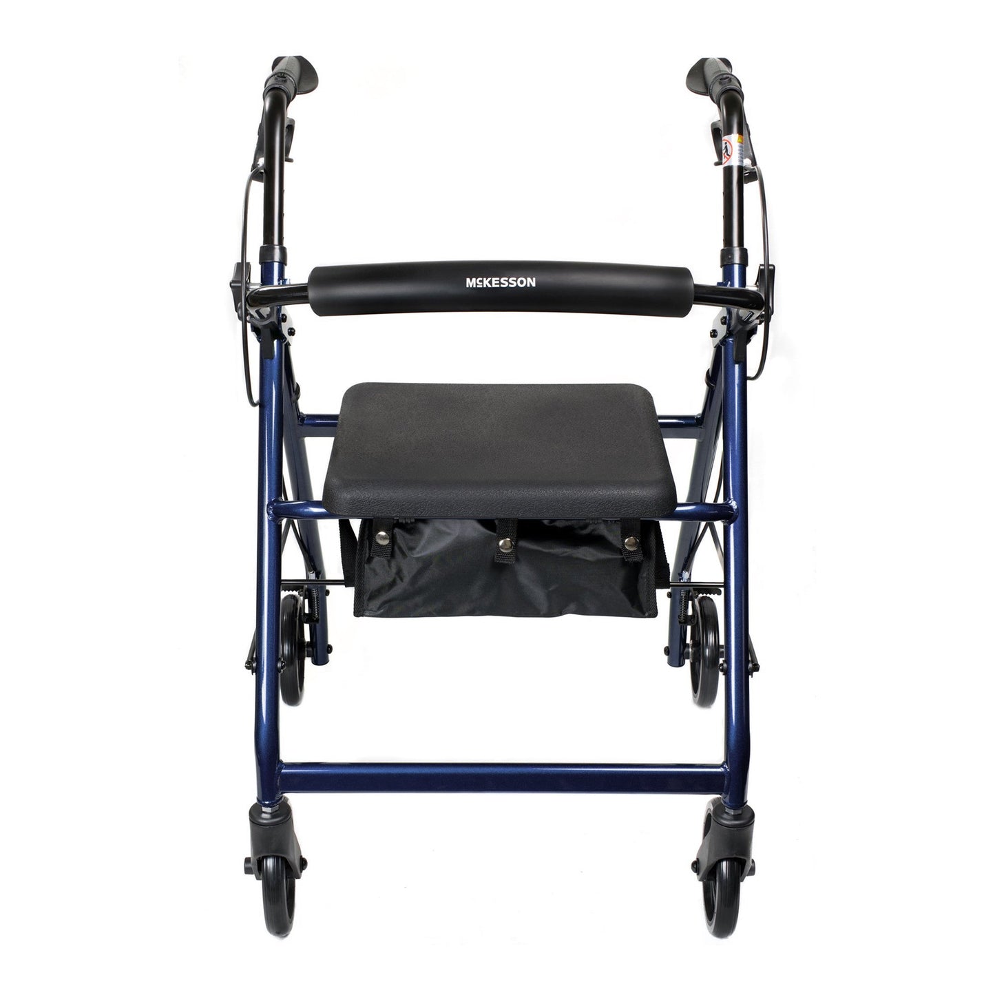 McKesson Blue Four-Wheel Rollator, 33 to 38 Inch Handle Height