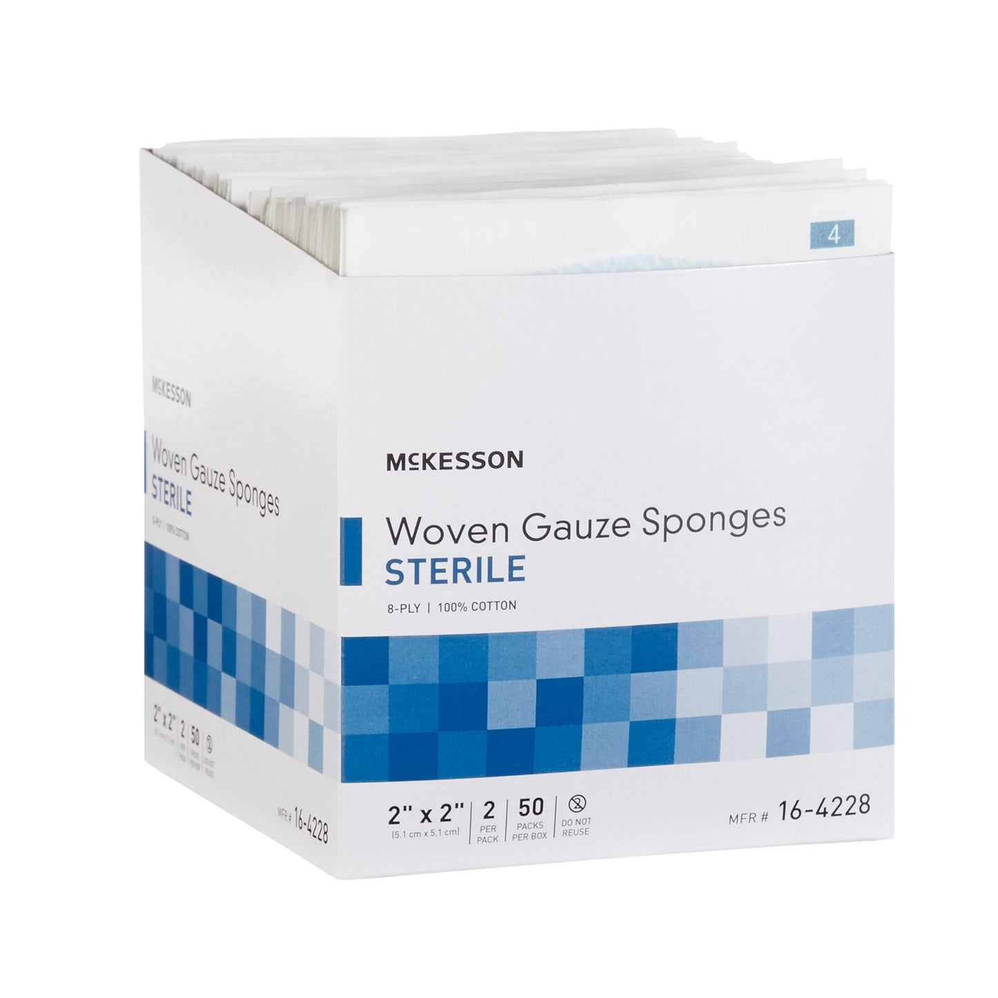 McKesson Sterile Gauze Sponge, 2 x 2 Inch, 8-Ply
