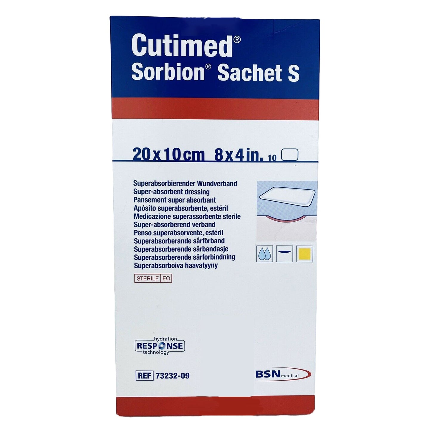Cutimed® Sorbion® Sachet S Gelling Fiber Wound Dressing, 4 x 8 Inch