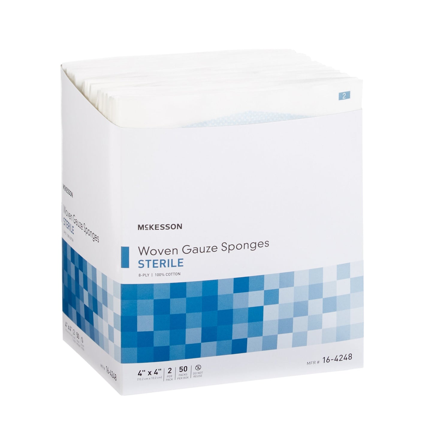 McKesson Sterile Gauze Sponge, 4 x 4 Inch, 8-Ply
