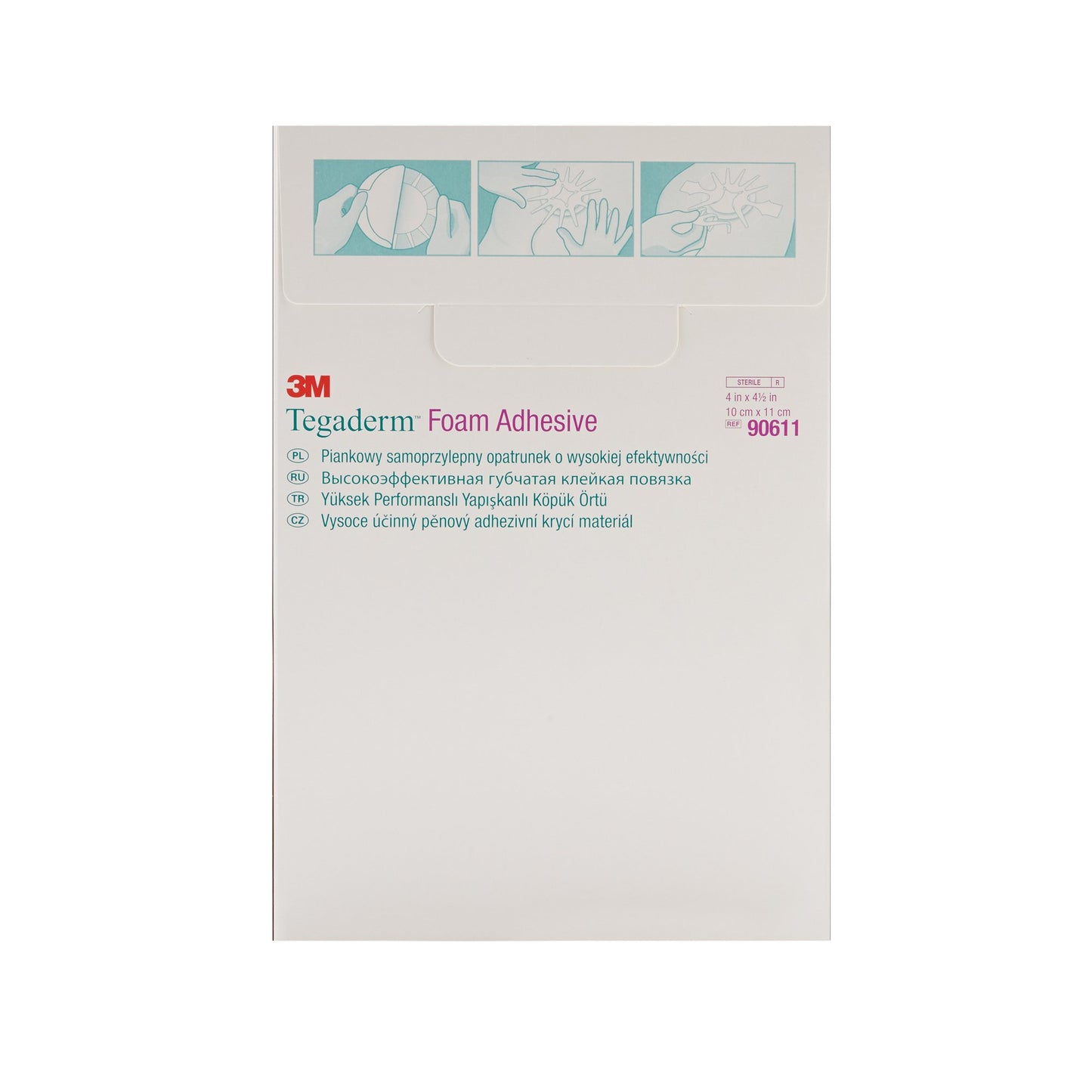 3M™ Tegaderm™ High-Performance Foam Dressing Adhesive, 4 x 4½ Inch