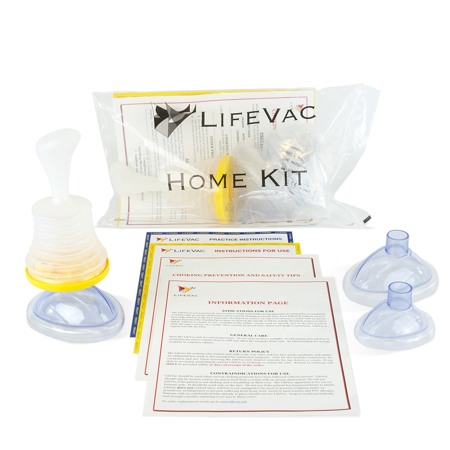 LifeVac Home Kit - Portable Choking Rescue Device, Kid & Adult Masks