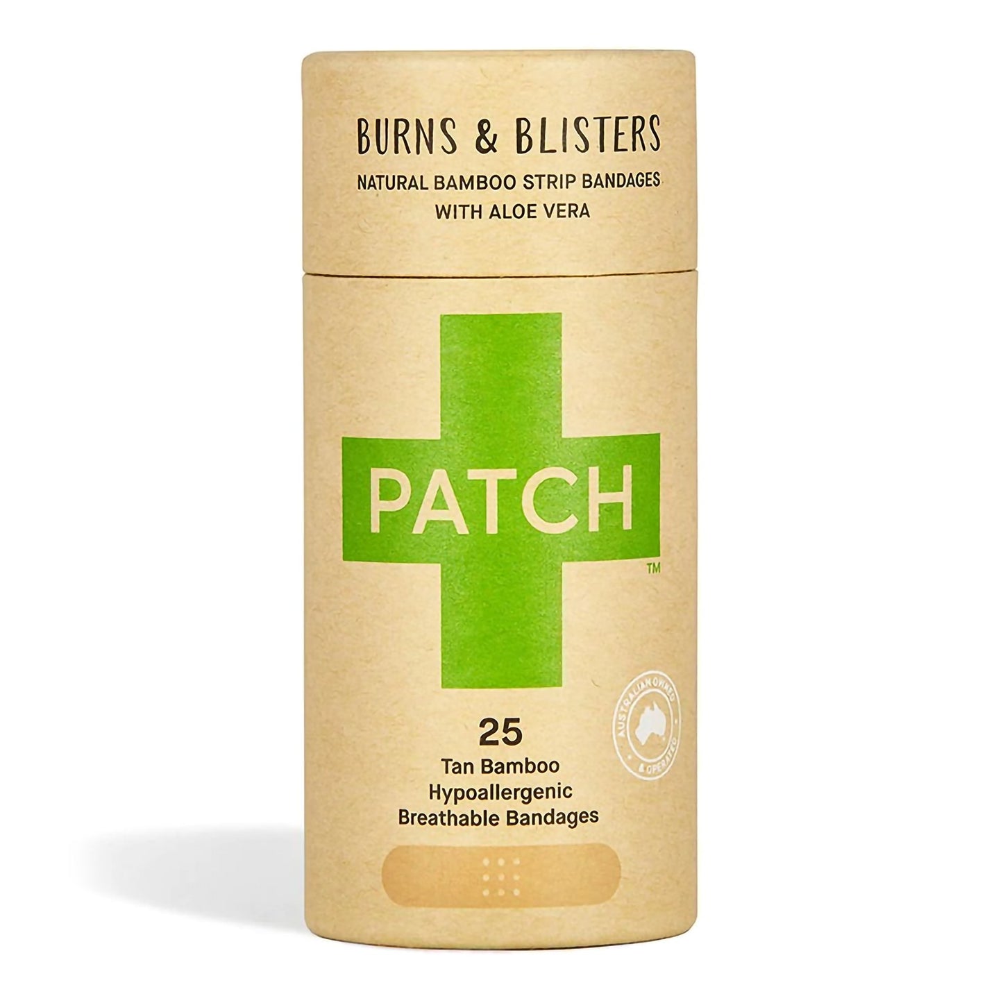 Patch™ Burns and Blisters Adhesive Strip with Aloe Vera, 3/4 x 3 Inch