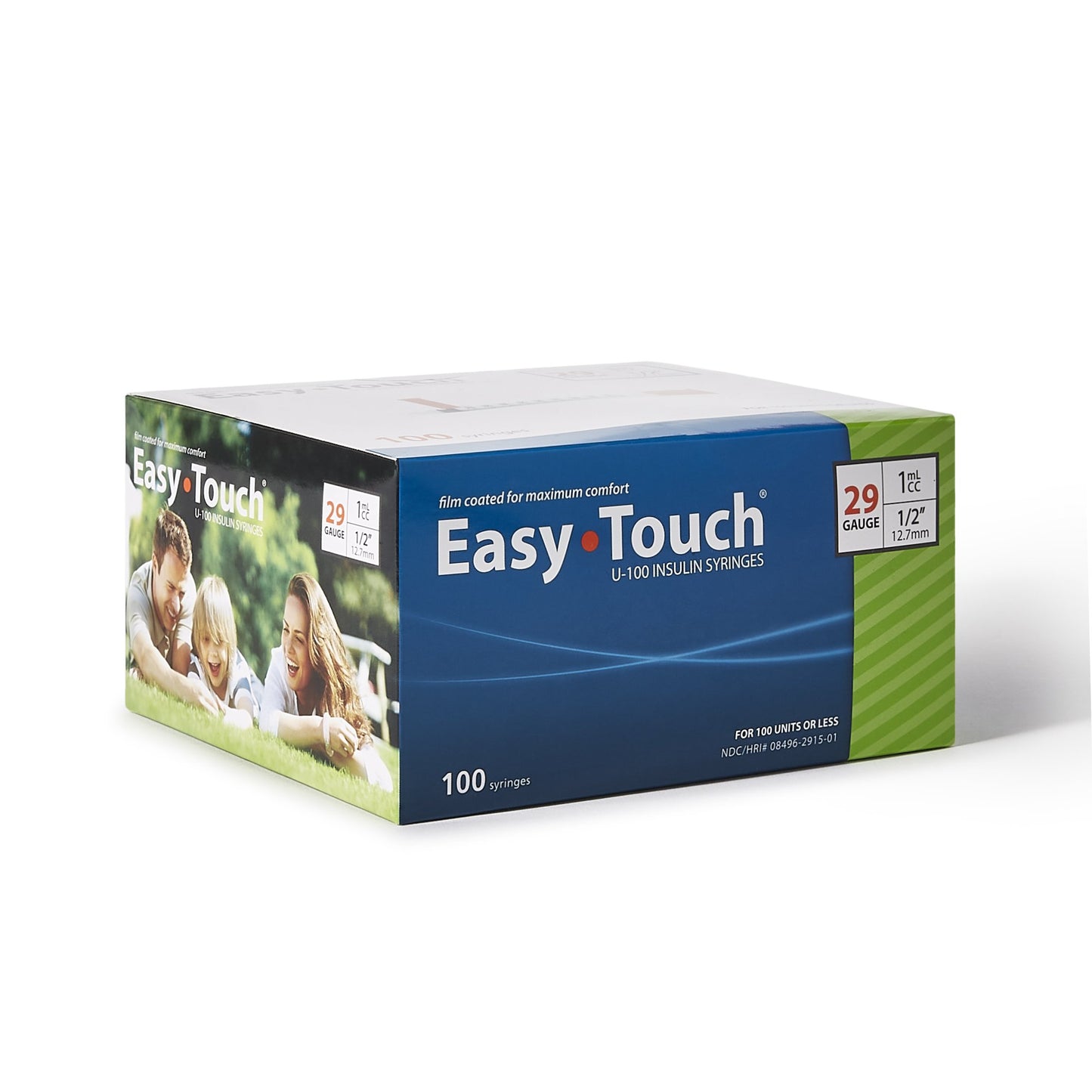 EasyTouch™ Standard Insulin 1cc Syringe with Needle, 29 Gauge, 1/2 Inch Length