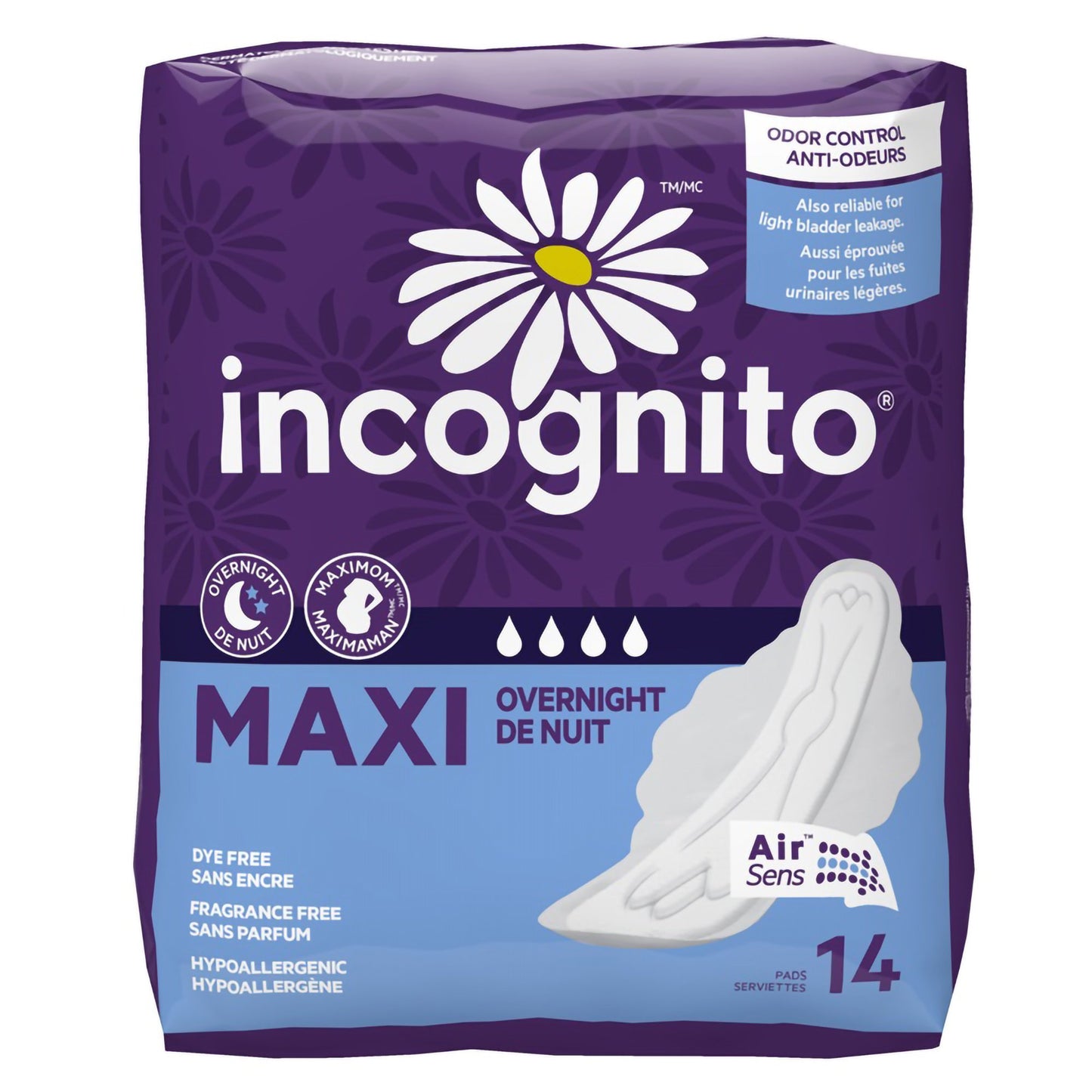 MAXI WING INCOGNITO OVERNIGHT (14/PK 12PK/CS)