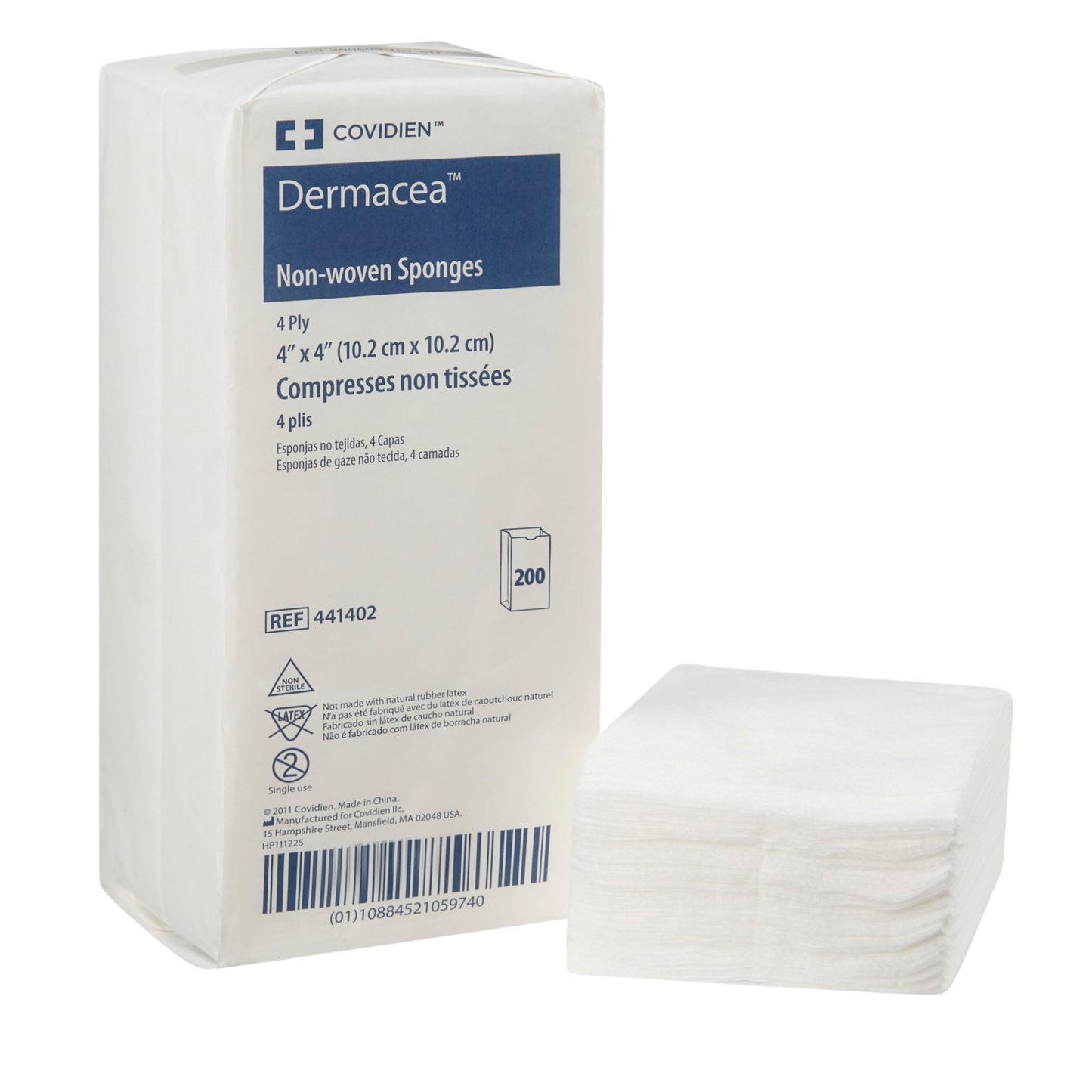 Dermacea™ Nonwoven Sponge, 4 x 4 Inch, 4-Ply