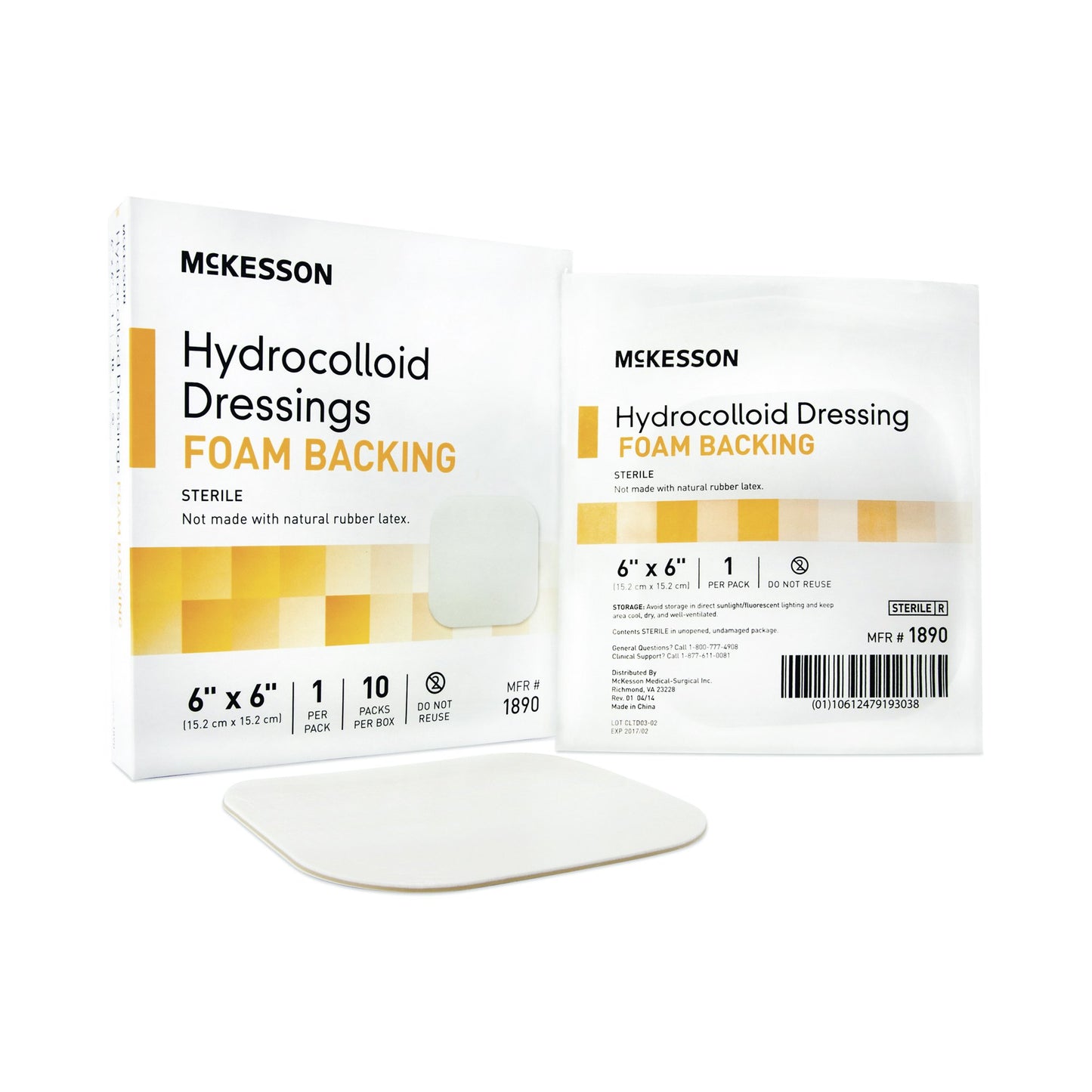 McKesson Hydrocolloid Dressing, 6 x 6 Inch