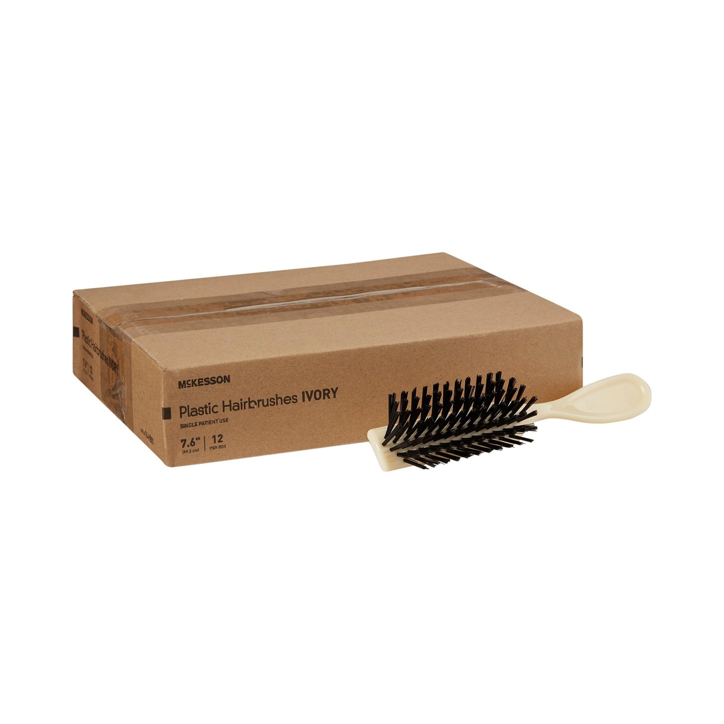 McKesson Black Polypropylene Hairbrush, 7.67 Inch