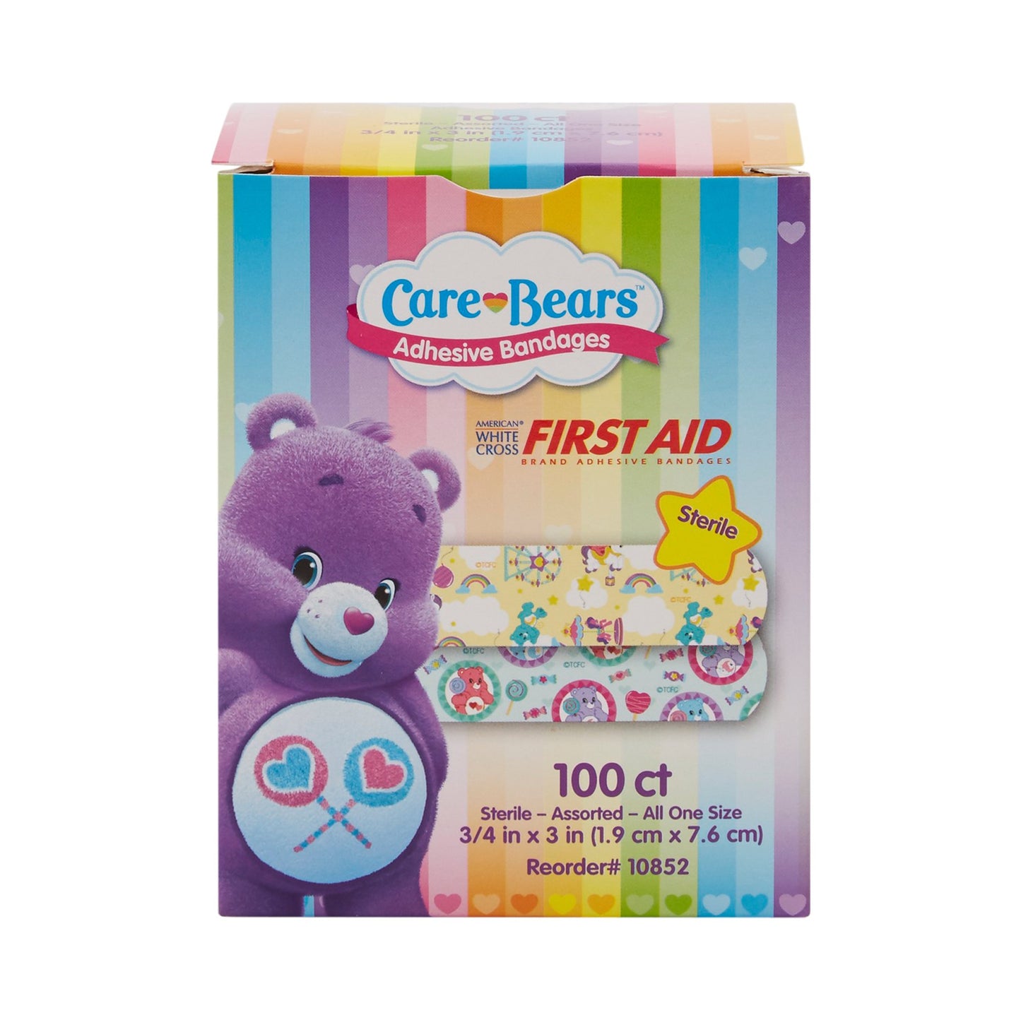 American® White Cross Stat Strip® Kid Design Care Bears™ Adhesive Strips