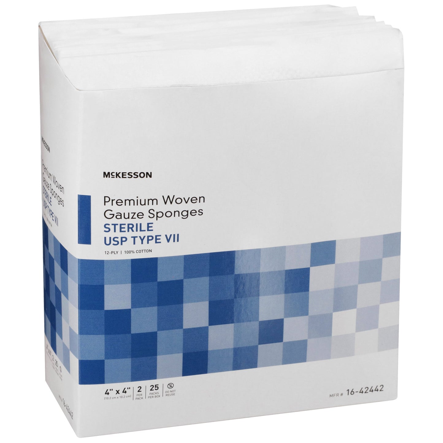 McKesson Sterile USP Type VII Gauze Sponge, 4 x 4 Inch, 12-Ply