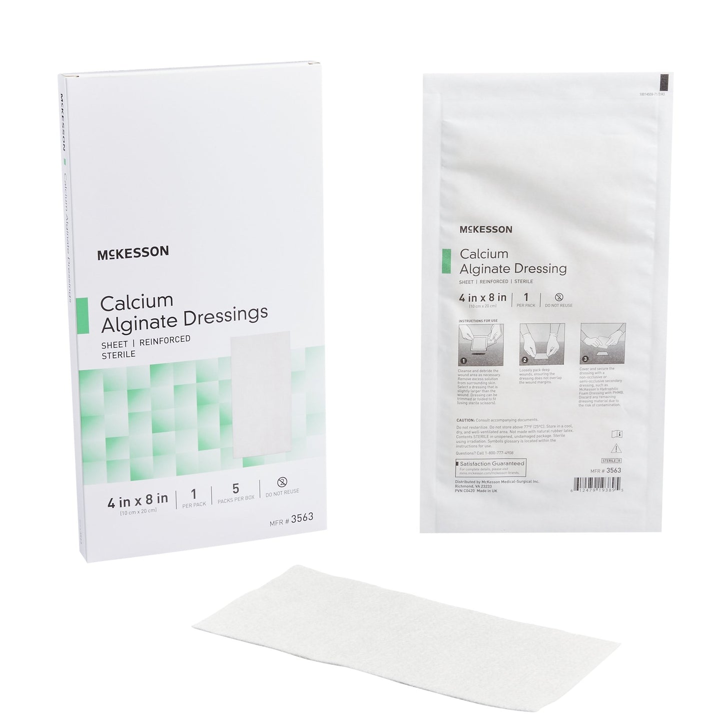 McKesson Alginate Dressing, 4 x 8 inch