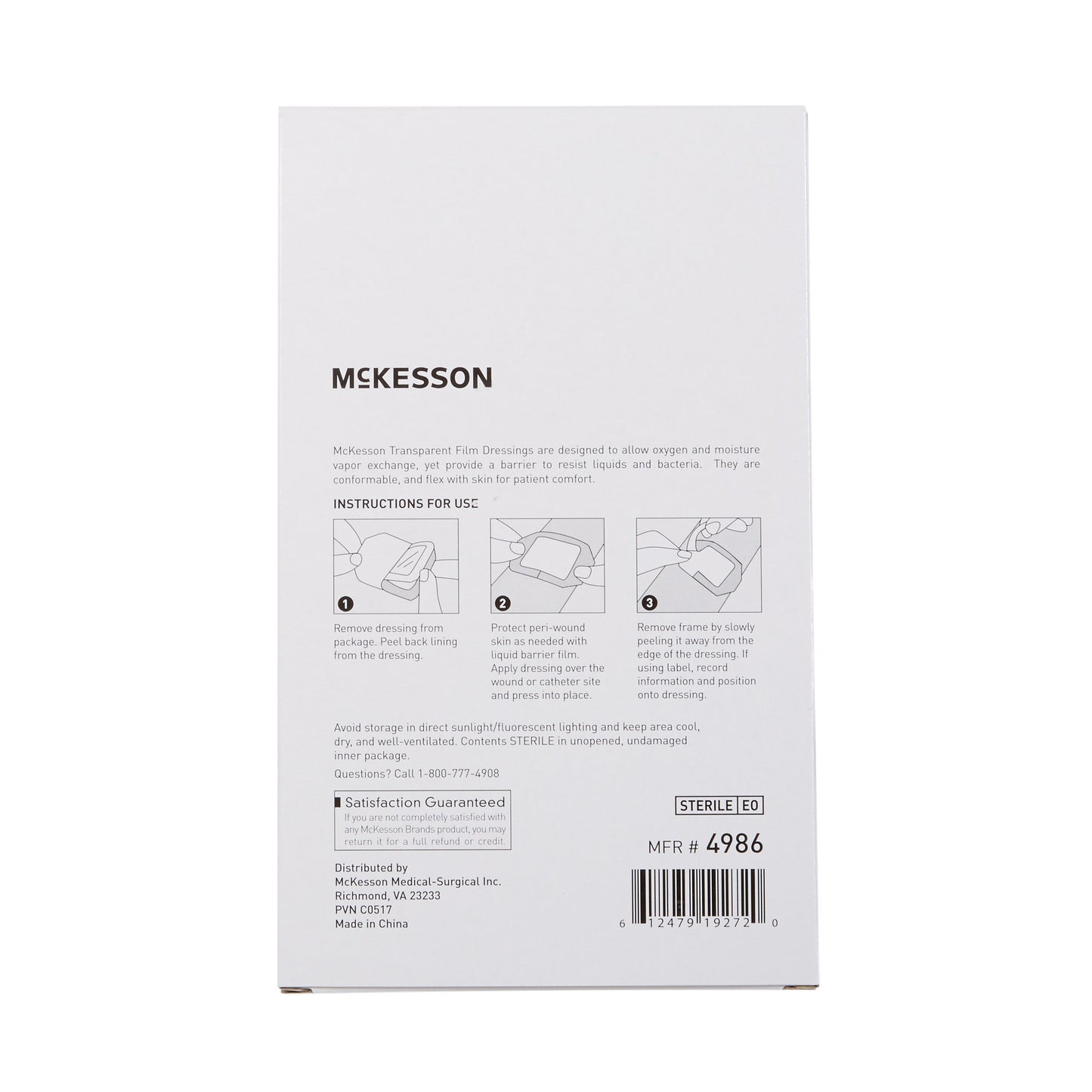 McKesson Octagonal Sterile Dressing with Frame-Style Delivery, 4 x 4-3/4 Inch