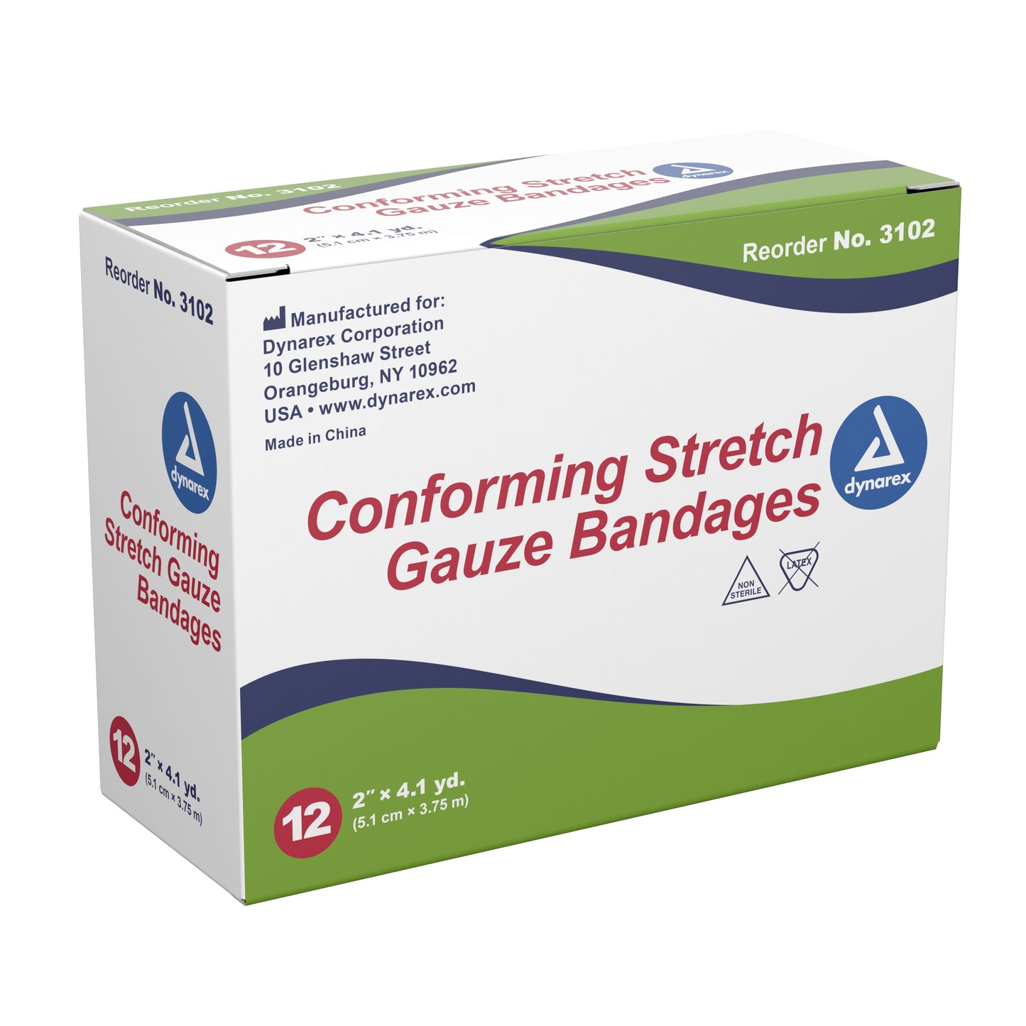 dynarex® Conforming Bandage, 2 Inch x 4-1/10 Yard