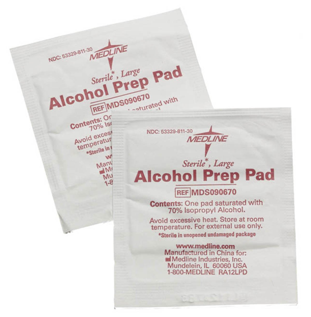 ALCOHOL PREP 2PLY STR LG(100/BX 10BX/CS) MEDLNE