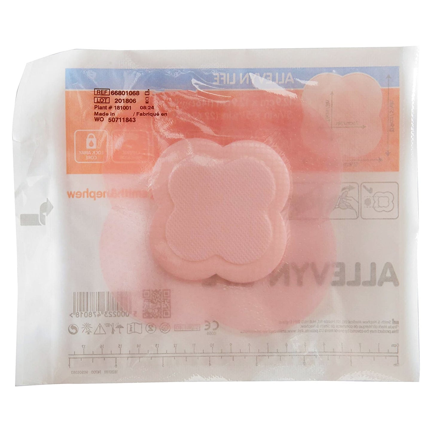 Allevyn Life Silicone Adhesive with Border Silicone Foam Dressing, 5¾ x 5¾ Inch