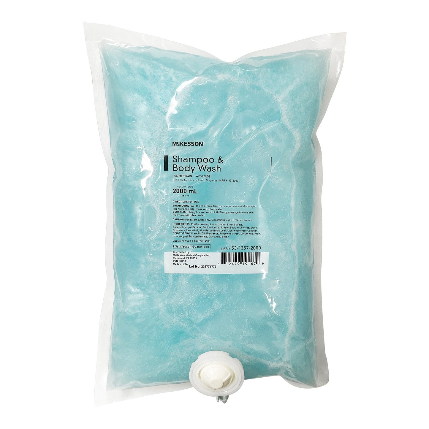 McKesson Shampoo and Body Wash Dispenser Refill Bag 2000 mL, Summer Rain