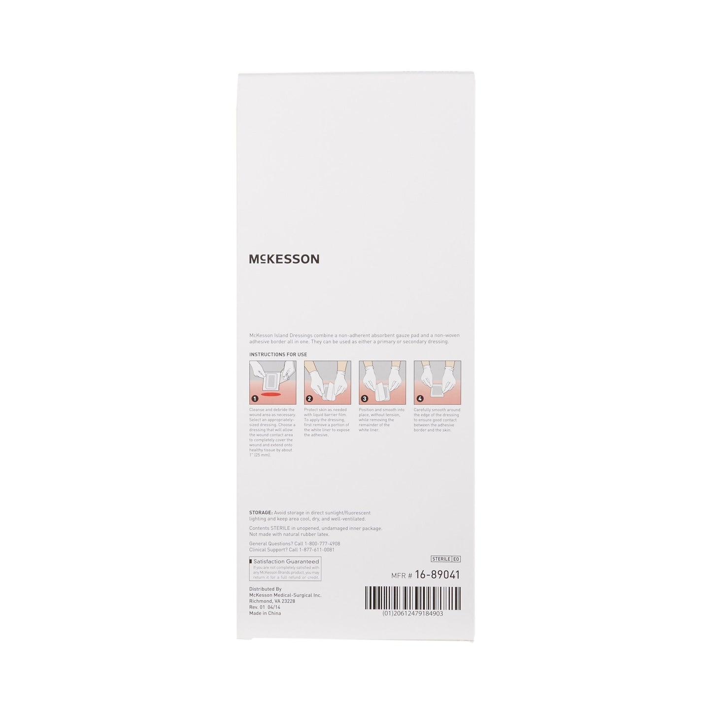 McKesson White Adhesive Dressing, 4 x 10 Inch
