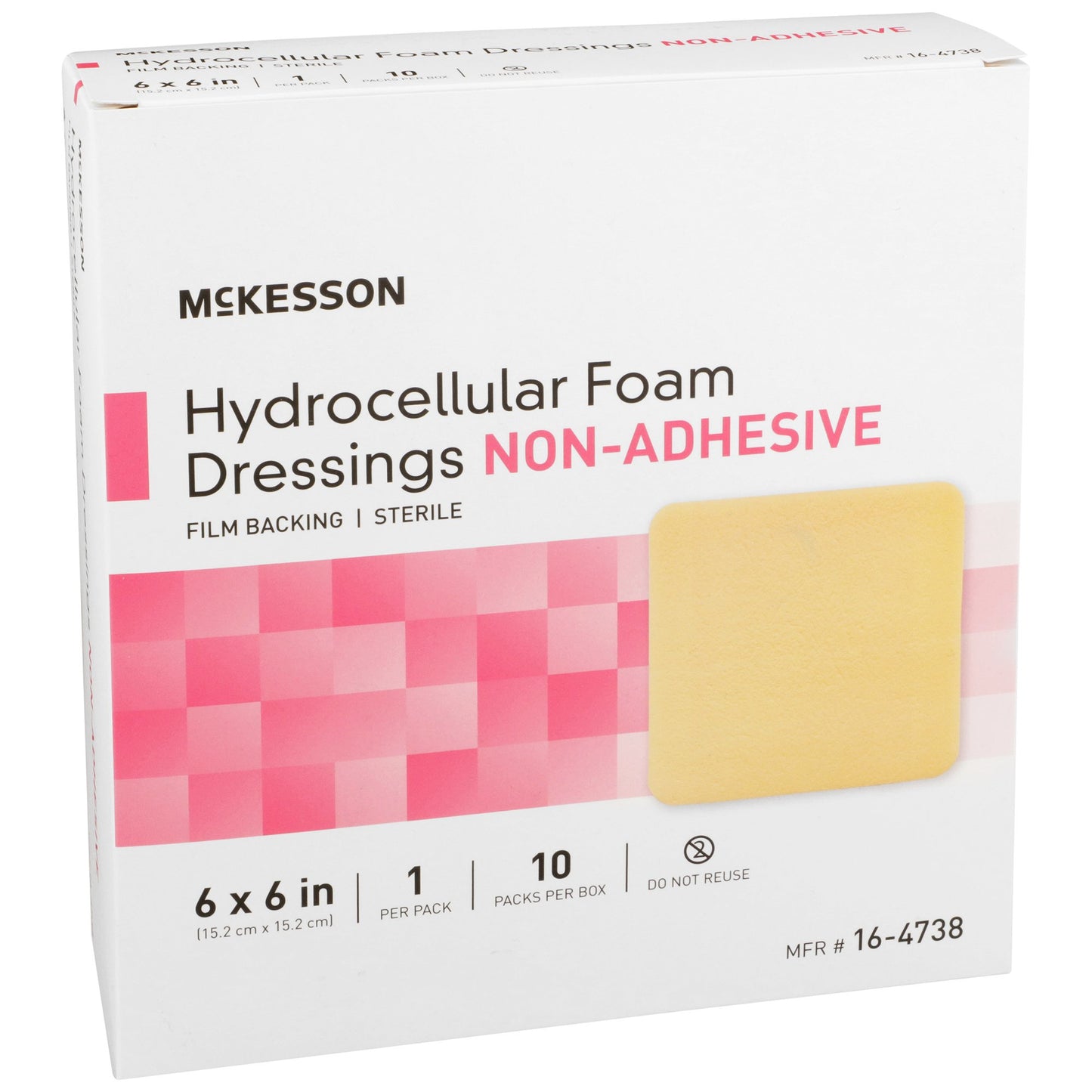McKesson Nonadhesive without Border Foam Dressing, 6 x 6 Inch