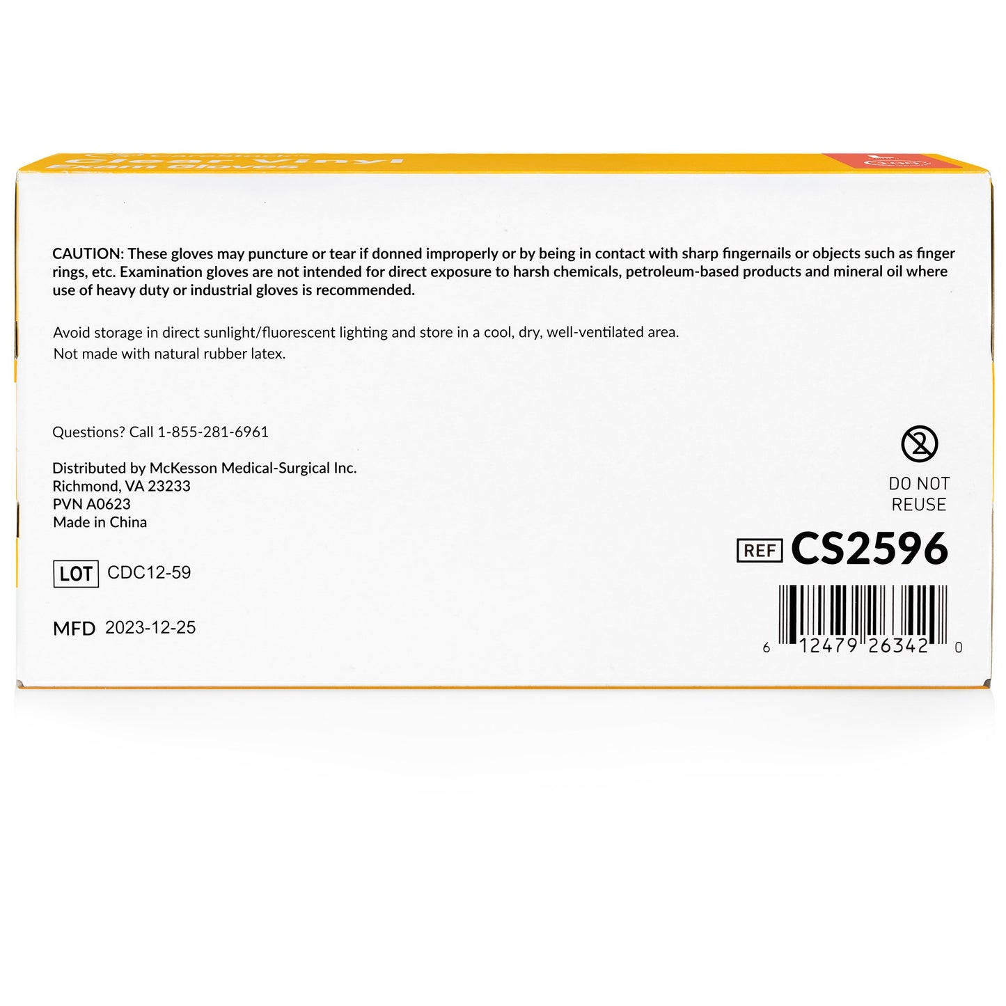 CareStock™ Vinyl Exam Glove, Large, Ivory