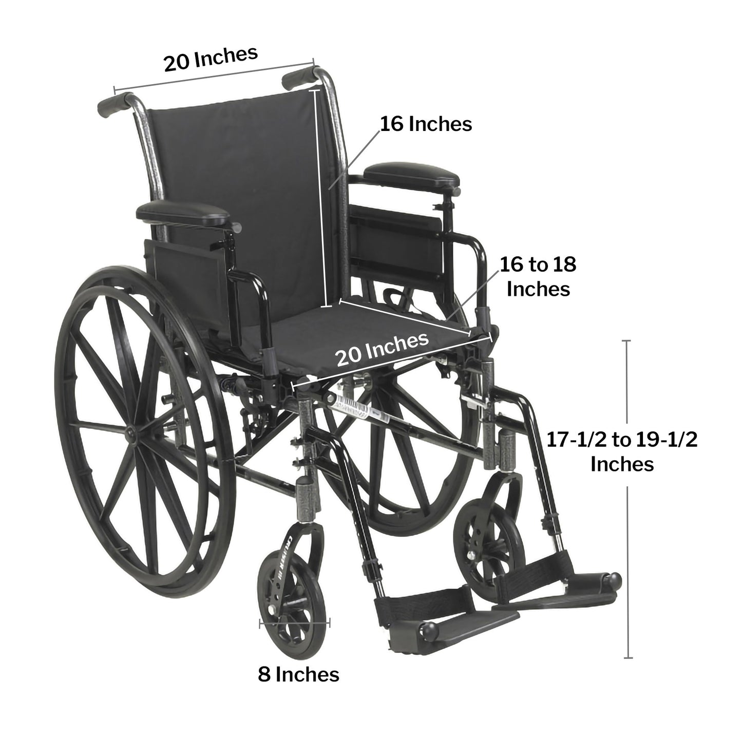 drive™ Cruiser III Lightweight Wheelchair, 20-Inch Seat Width