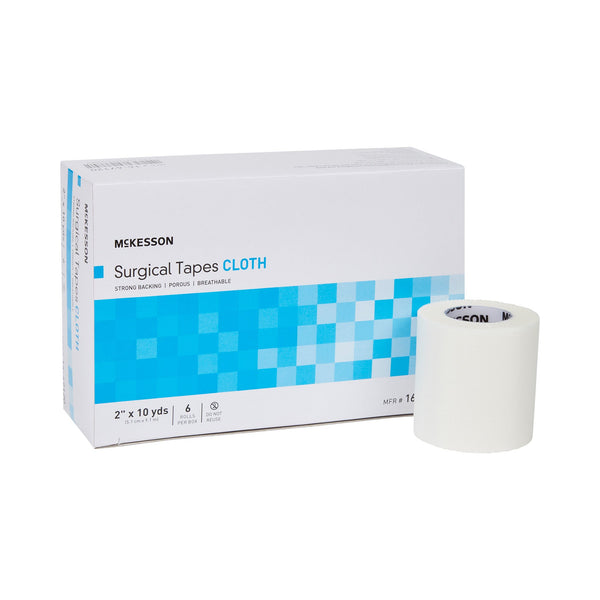 McKesson Silk-Like Cloth Medical Tape, 2 Inch x 10 Yard, White