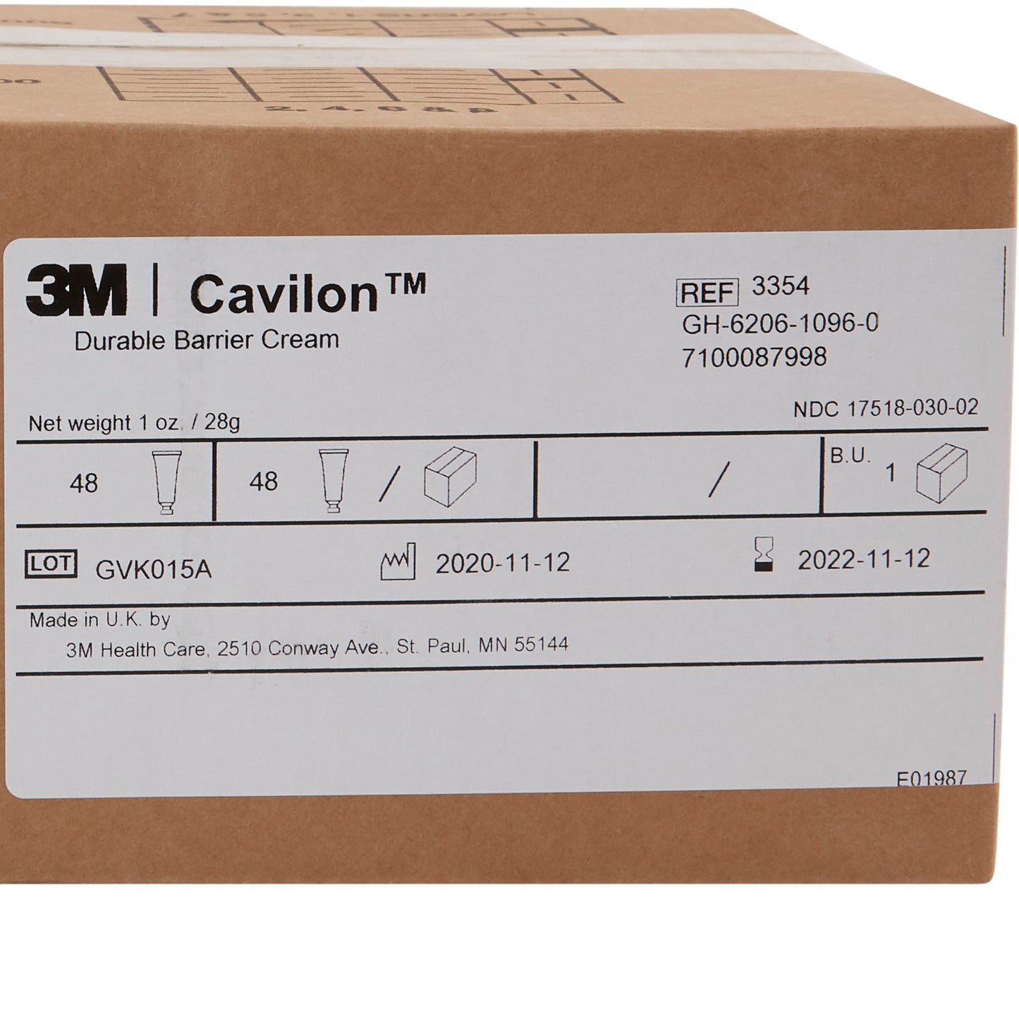 3M Cavilon™ Skin Protectant, Unscented Cream, 28 Gram Tube