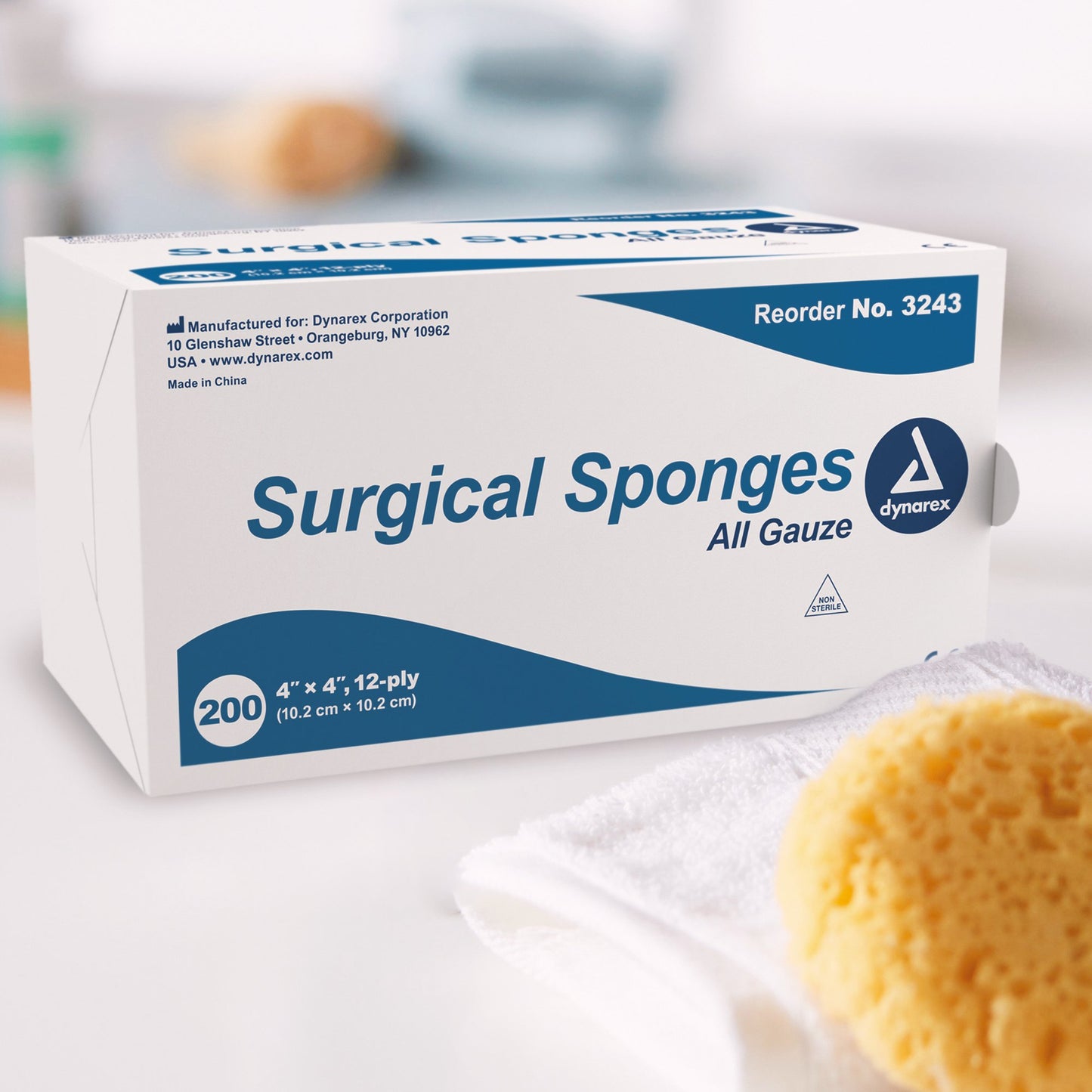 dynarex® Gauze Sponge, 4 x 4 Inch, 12-Ply
