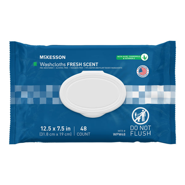 McKesson® Fresh Scent Washcloths, 48 ct.