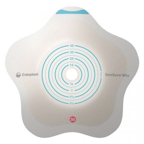 SenSura® Mio Click Convex Flip Ostomy Barrier, 20 mm Stoma Openings, Green Match