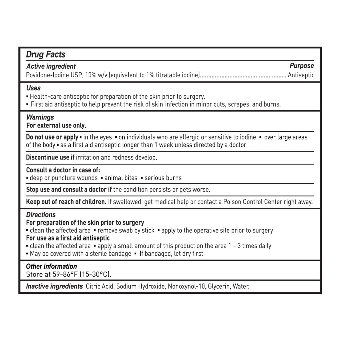 McKesson Impregnated Swabstick 3 Pack 10% Strength