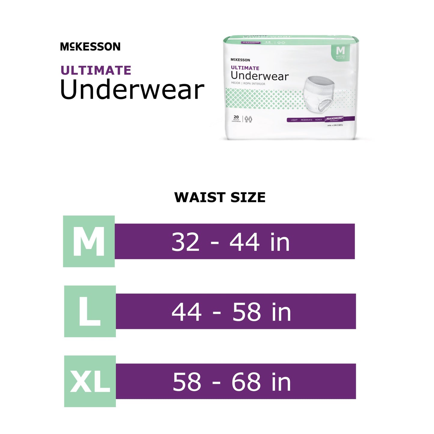 McKesson Ultimate Heavy Absorbency Incontinence Underwear, Large