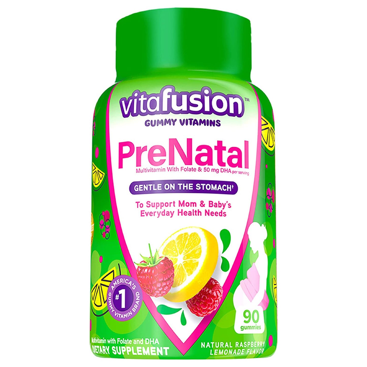 Vitafusion PreNatal Gummies Natural Raspberry Lemonade Flavor