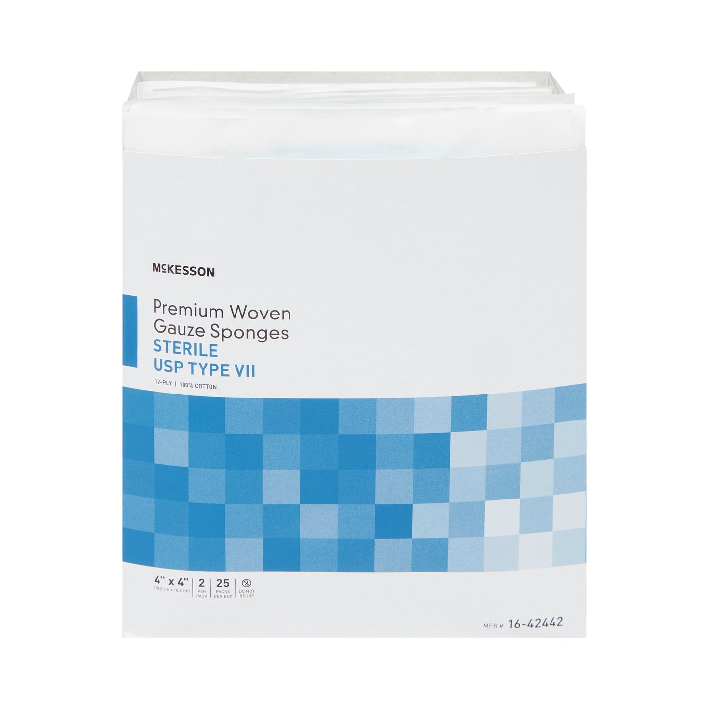 McKesson Sterile USP Type VII Gauze Sponge, 4 x 4 Inch, 12-Ply