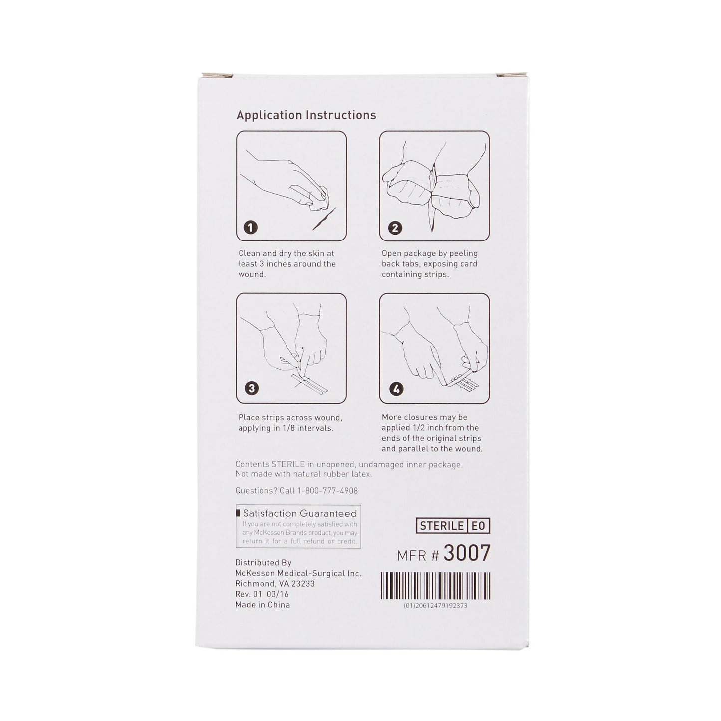 McKesson Skin Closure Strip, ¼ X 3 Inch