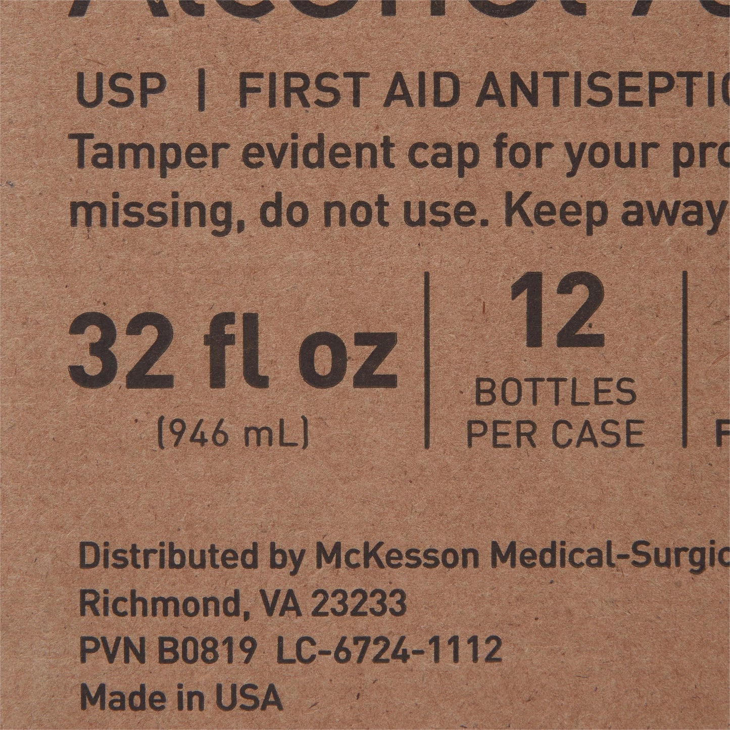 McKesson Isopropyl Alcohol Antiseptic, 32-ounce bottle