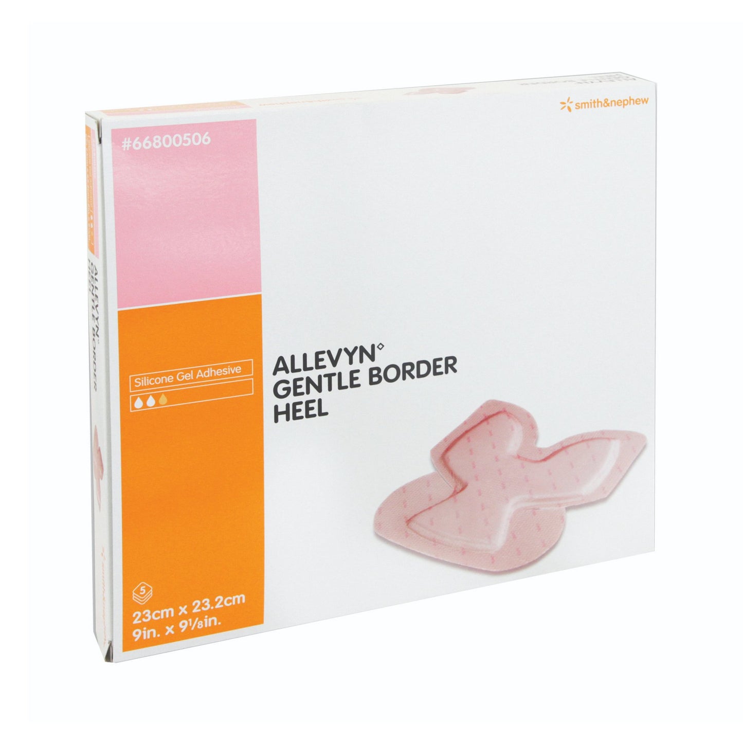 Allevyn™ Gentle Border Heel Foam Dressing, 23 x 23.2 Centimeters