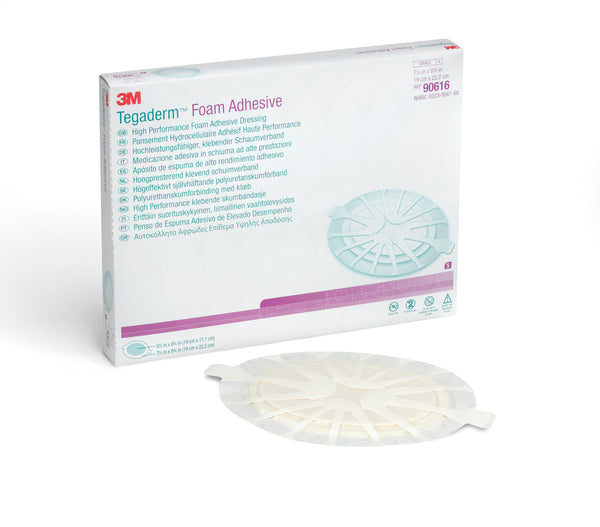 3M™ Tegaderm™ High Performance AdhesiveBorder Foam Dressing, 19 x 22.2 cm Oval