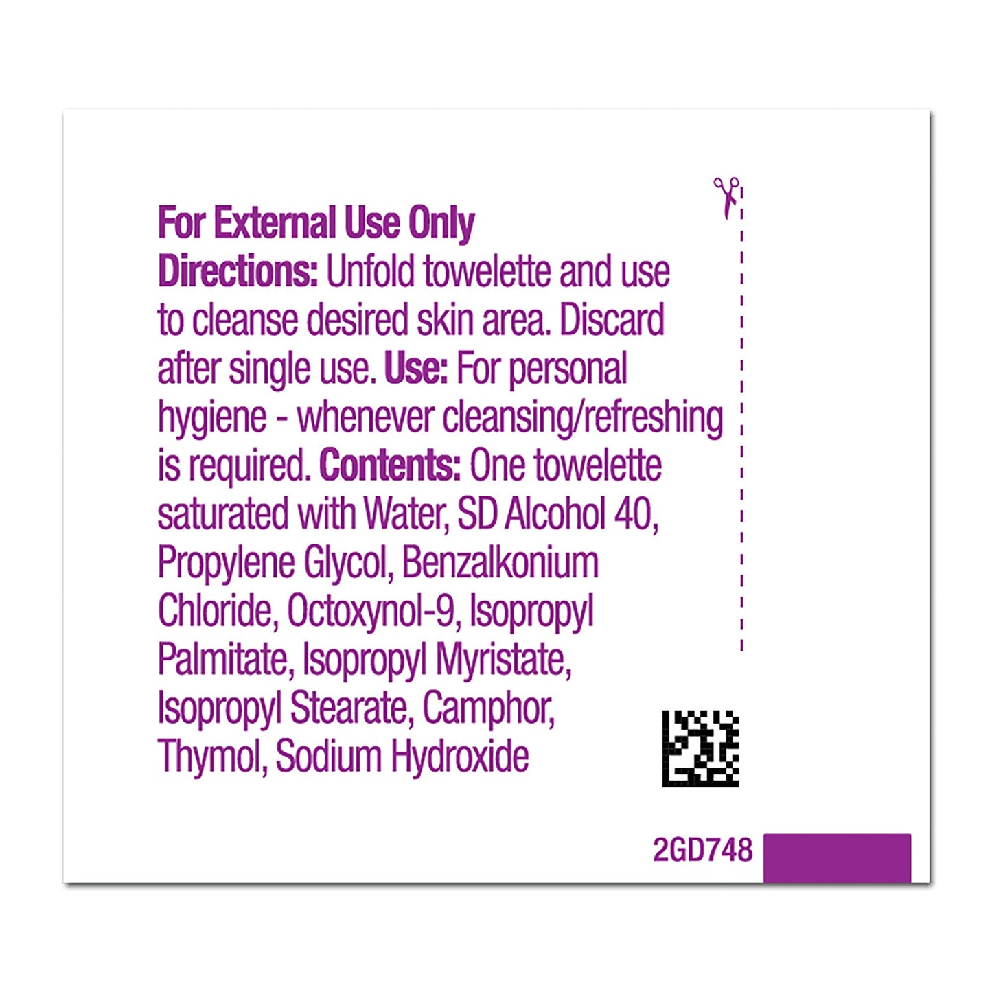 Hygea® Scented Obstetrical Towelette, Individual Pack