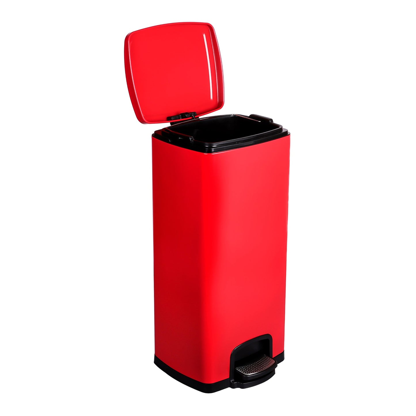 McKesson Red Square Step-On Trash Can, 8 gallon