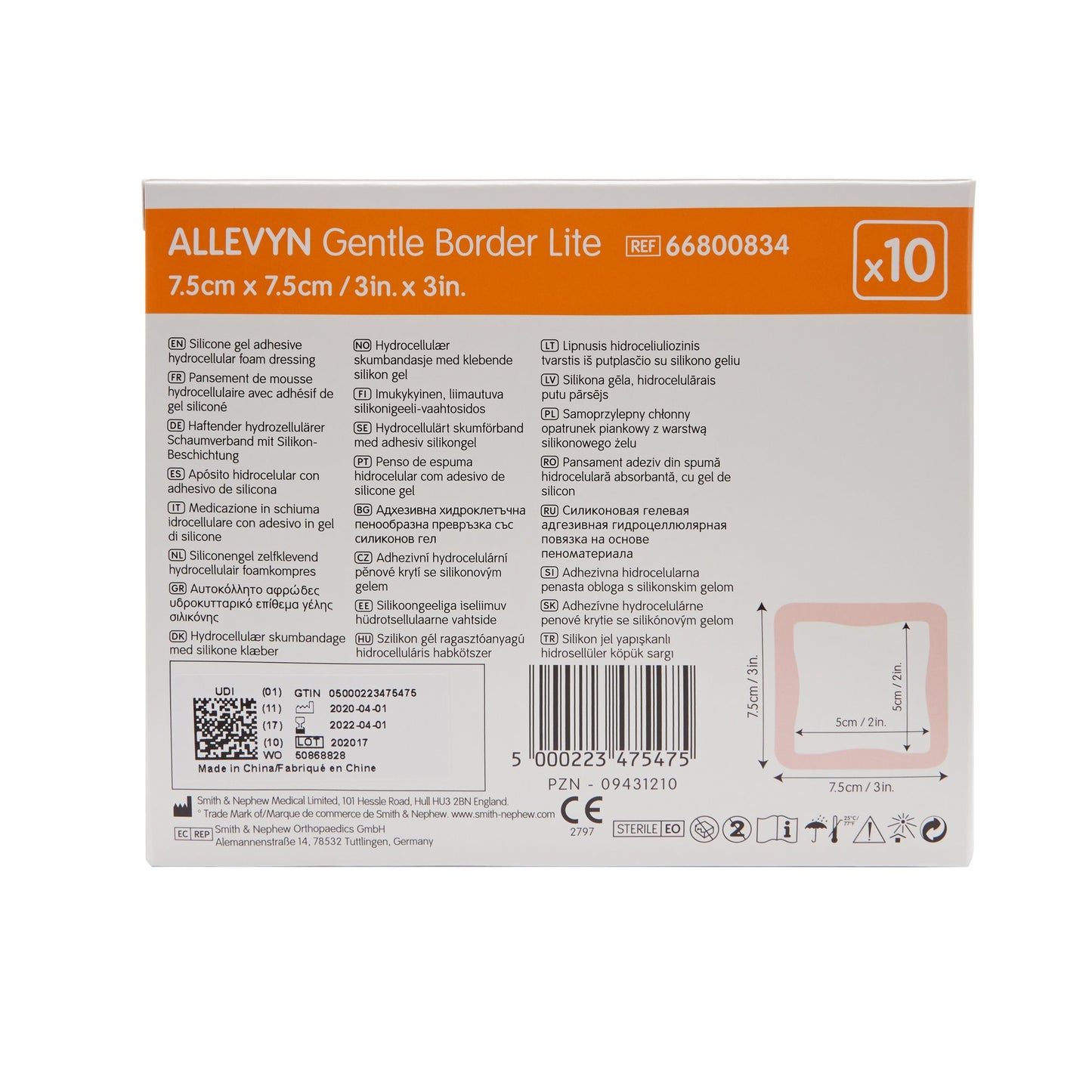 Allevyn Gentle Border Lite Silicone Foam Dressing