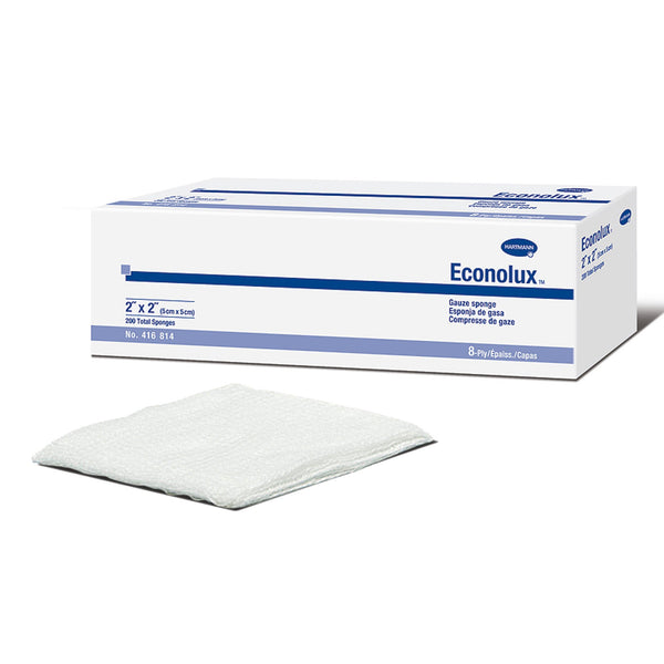 Econolux® Gauze Sponge, 2 x 2 Inch, 8-Ply