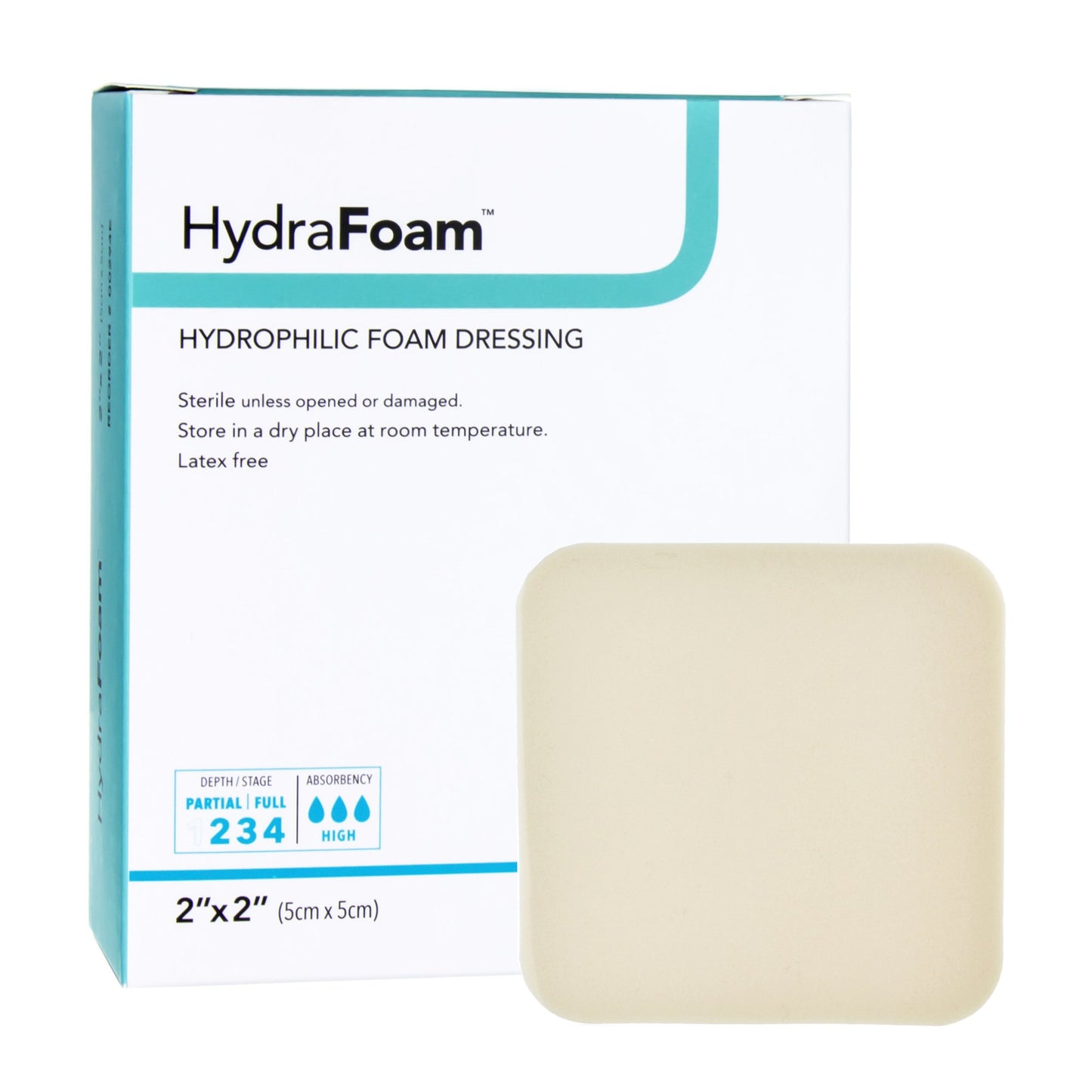 HydraFoam™ Nonadhesive Foam Dressing, 2 x 2 Inch