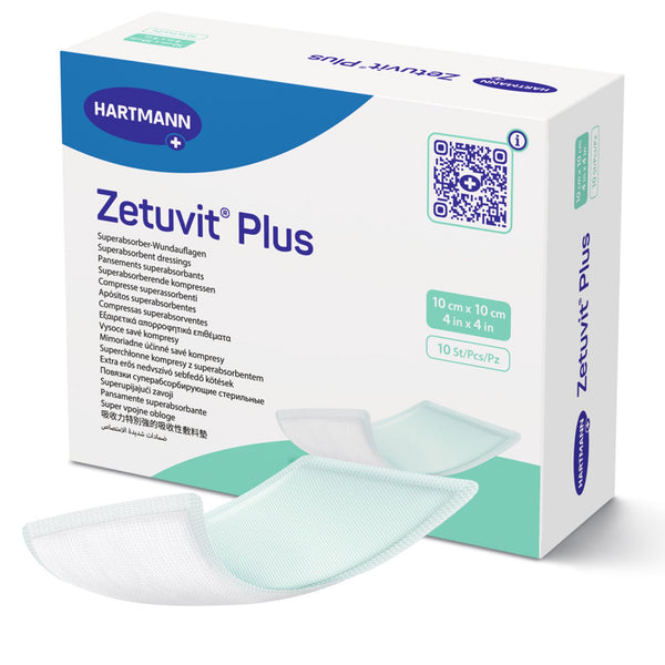 Zetuvit® Plus Sterile Superabsorbent Dressing, 4 x 4 Inch