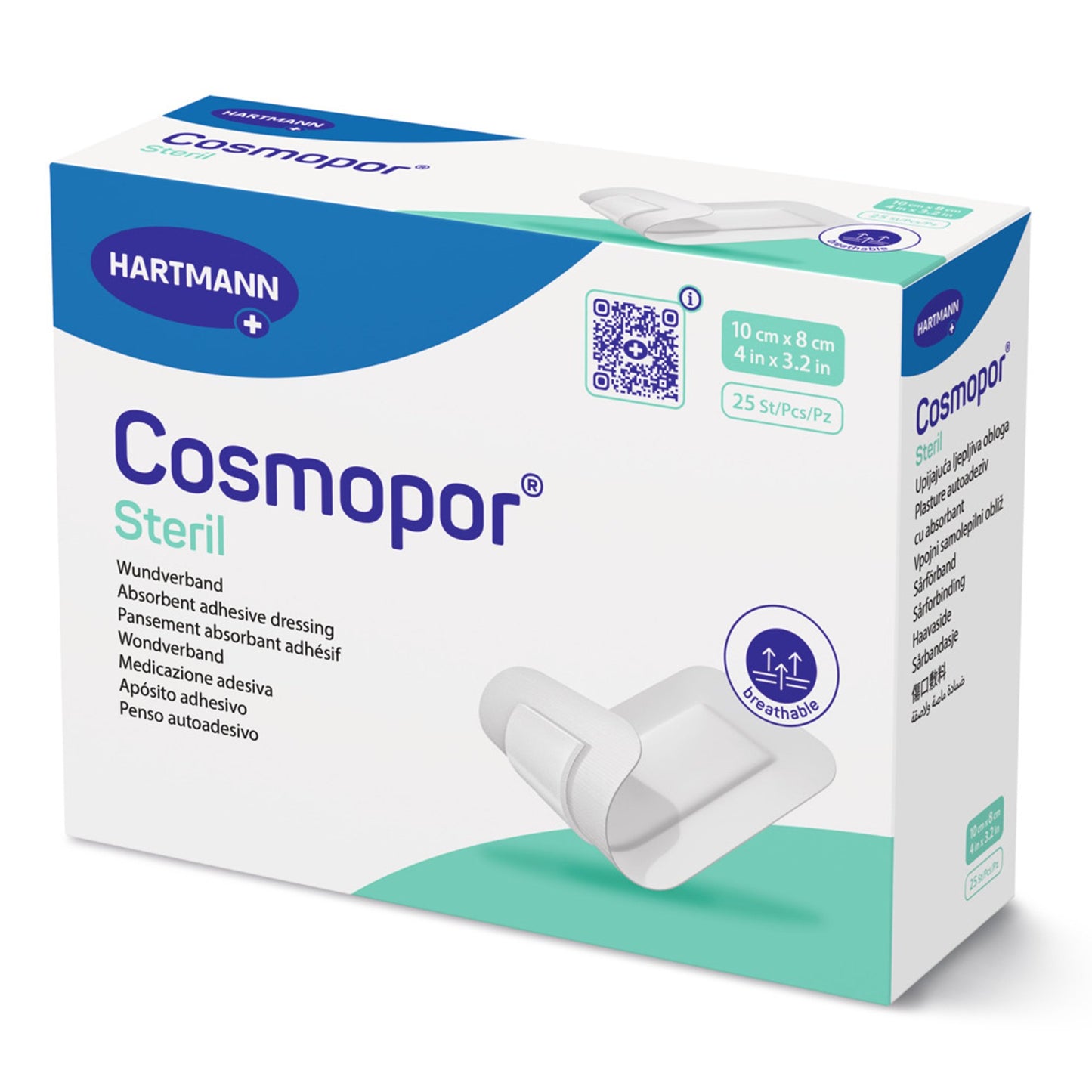 Cosmopor® White Adhesive Dressing, 3-1/8 x 4 Inch